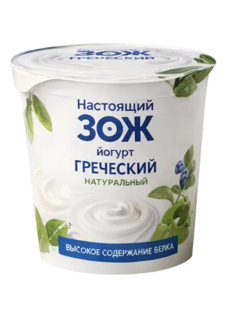Йогурт «Настоящий ЗОЖ» Греческий, натуральный, 380 г